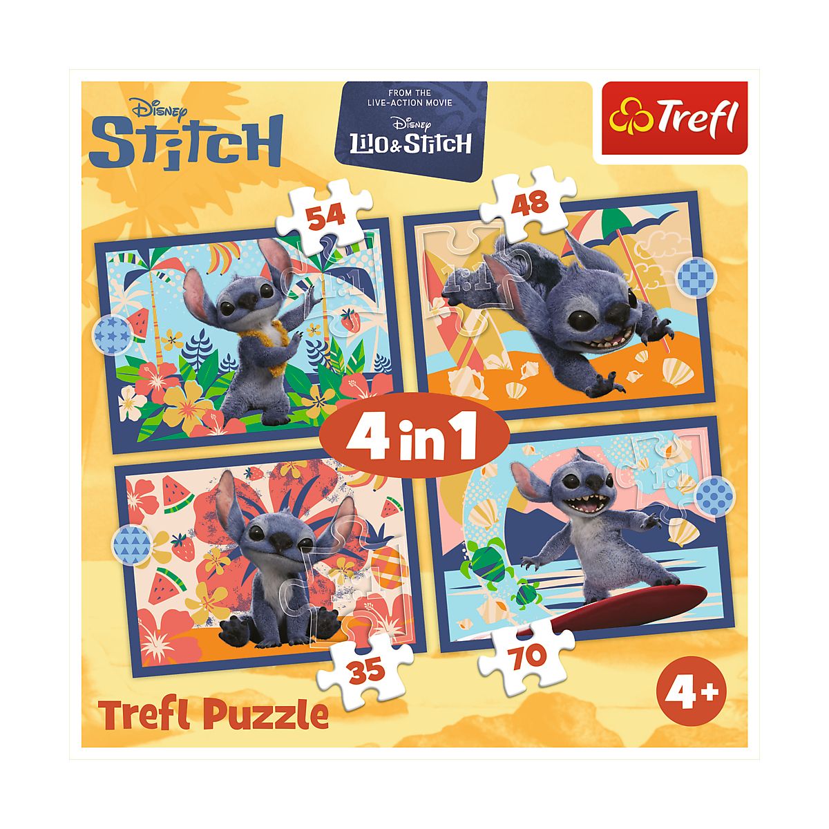 Puzzle Stitch Wakacje na Hawajach 4w1 el. Trefl (34666)