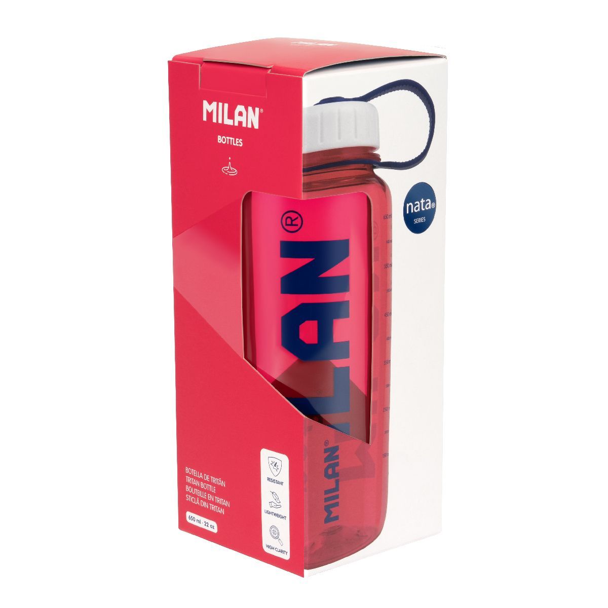 Bidon Butelka z tritanu Nata różowa 650ml Milan (644022NTP)