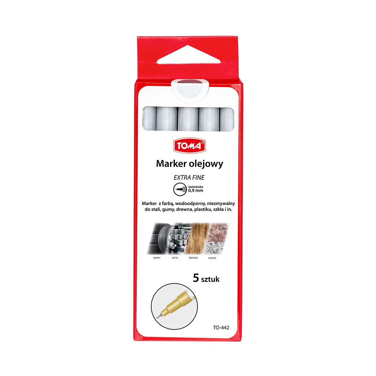 Marker olejowy Toma extra fine srebrny 0,9mm (TO-442 9 4)