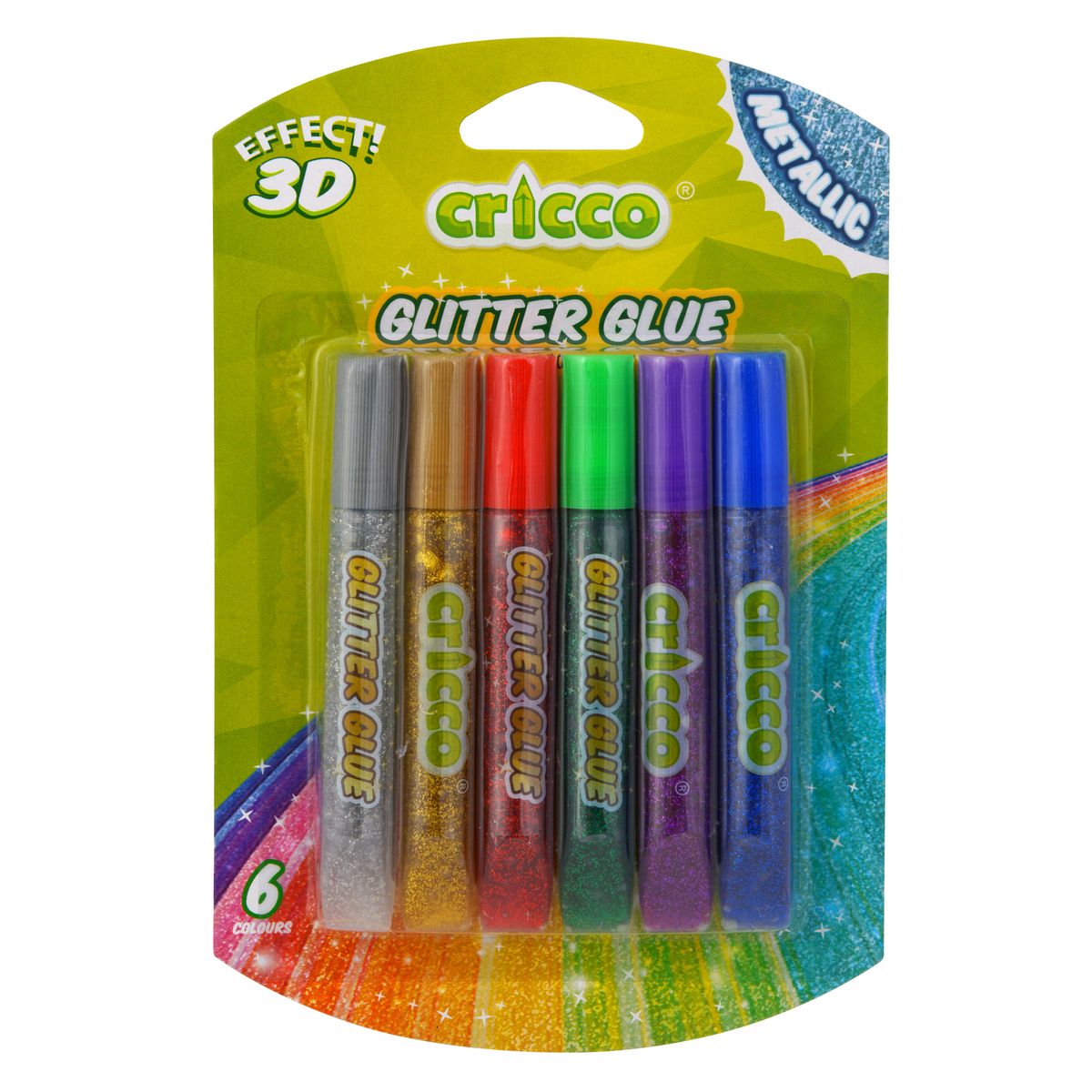 Klej w tubie 3D metalik 6 kol. 10g Cricco (CR951B6)