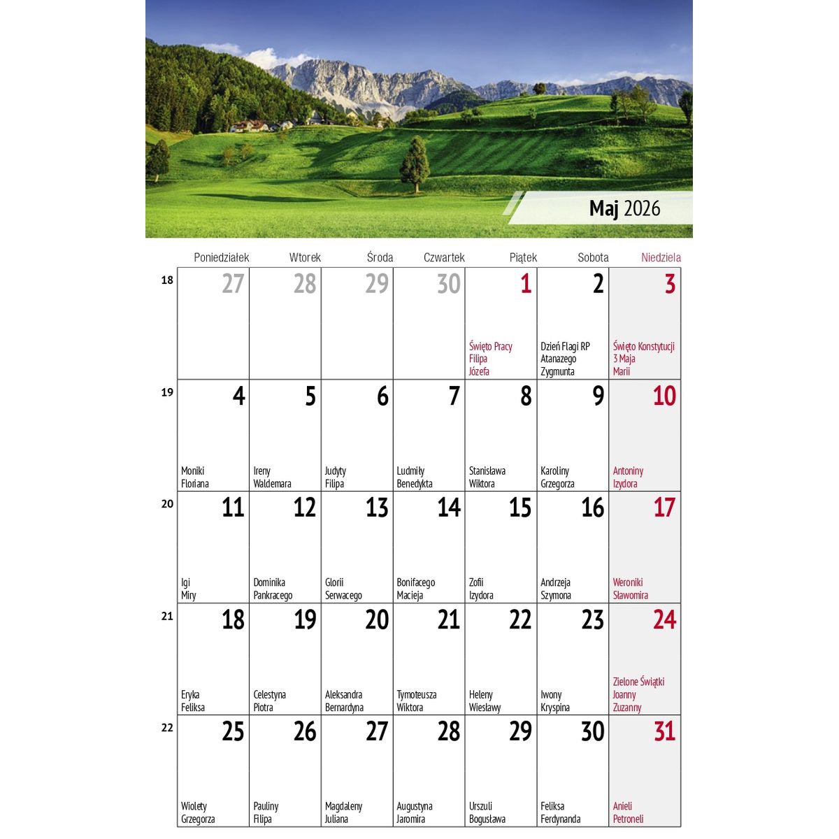 Kalendarz biurkowy (308046) k:510-83 miesięczny Pejzaże 240mm x 150mm Press (5904830713602)