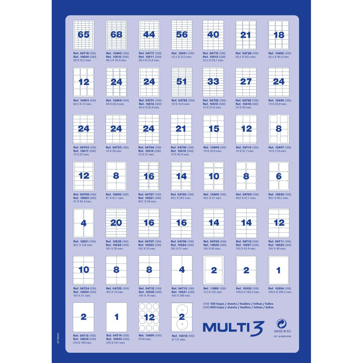 Etykieta samoprzylepna A4 [mm:] 99,1x67,7 Multi3 (4729)