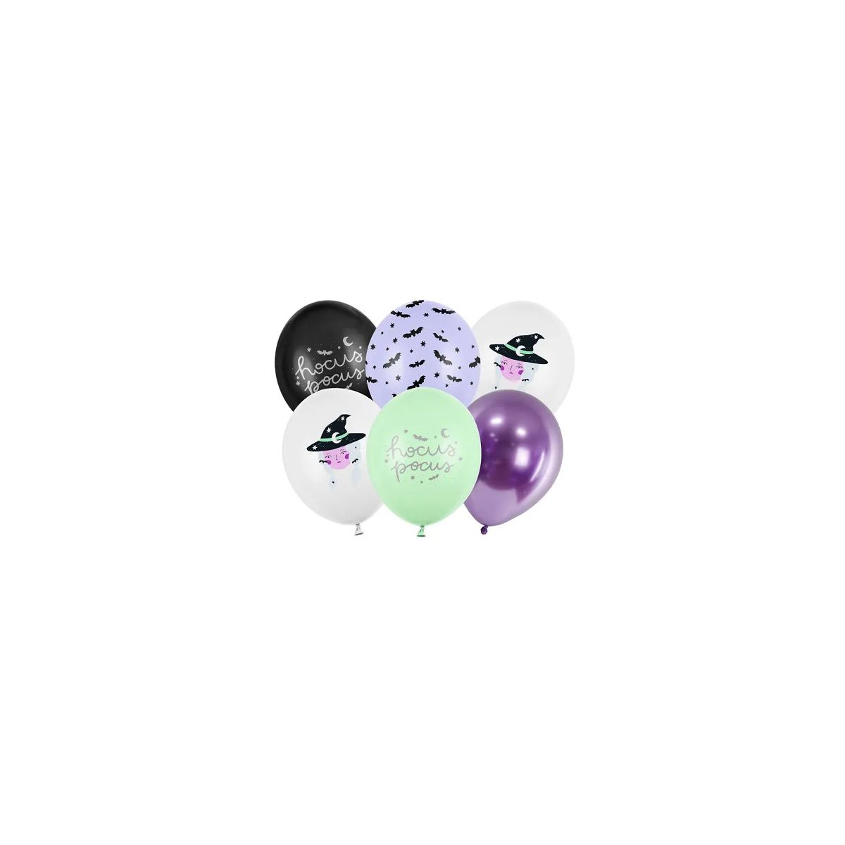 Balon gumowy Partydeco Hocus Pocus, Witch mix 300mm 12cal (SB14P-327-000-6)