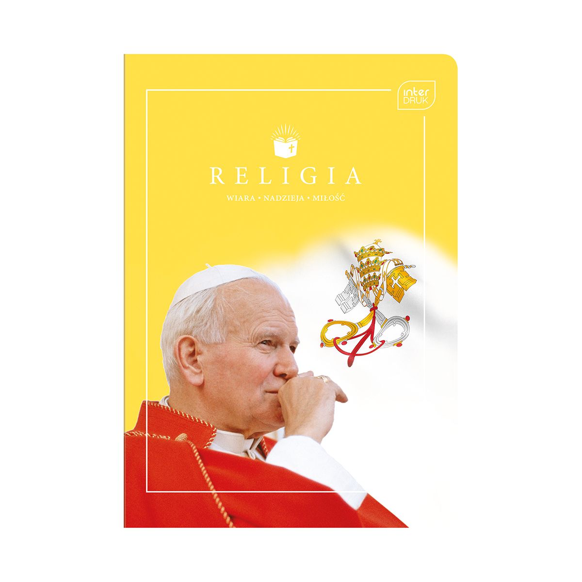 Zeszyt tematyczny Jan Paweł II/Franciszek RELIGIA A5 60k. 70g krata Interdruk (ZE60RELMIX)