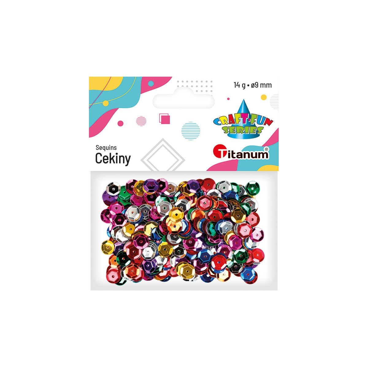 Cekiny Titanum Craft-Fun Series okrągłe kolorowe 14g (CO041)
