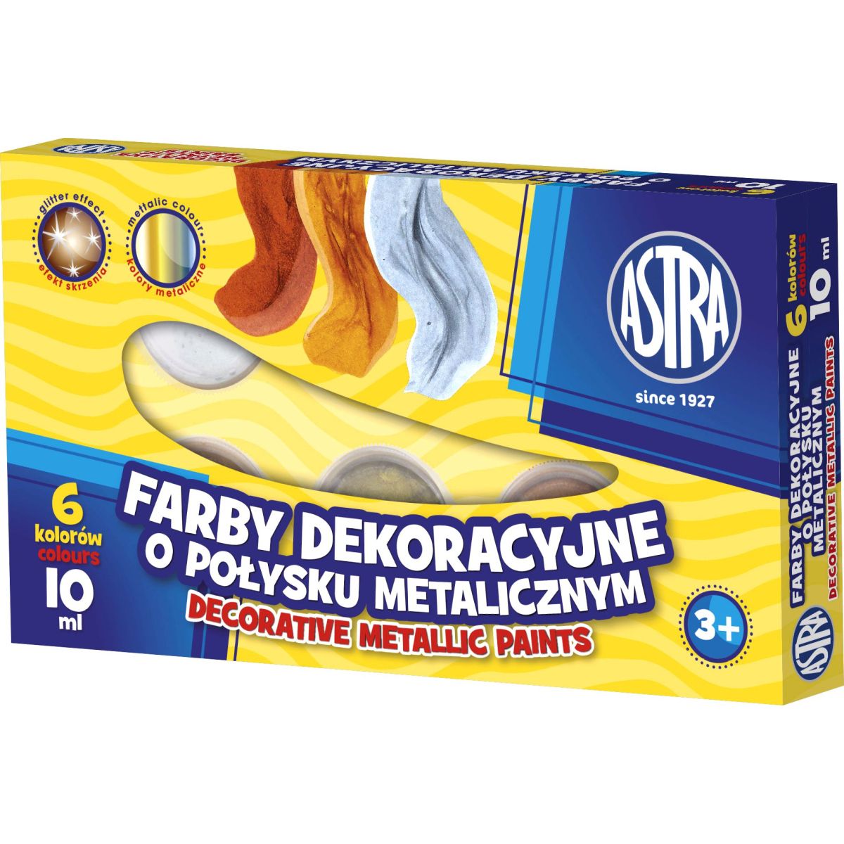 Farby plakatowe Astra metaliczne kolor: mix 10ml 6 kolor. (83411900)