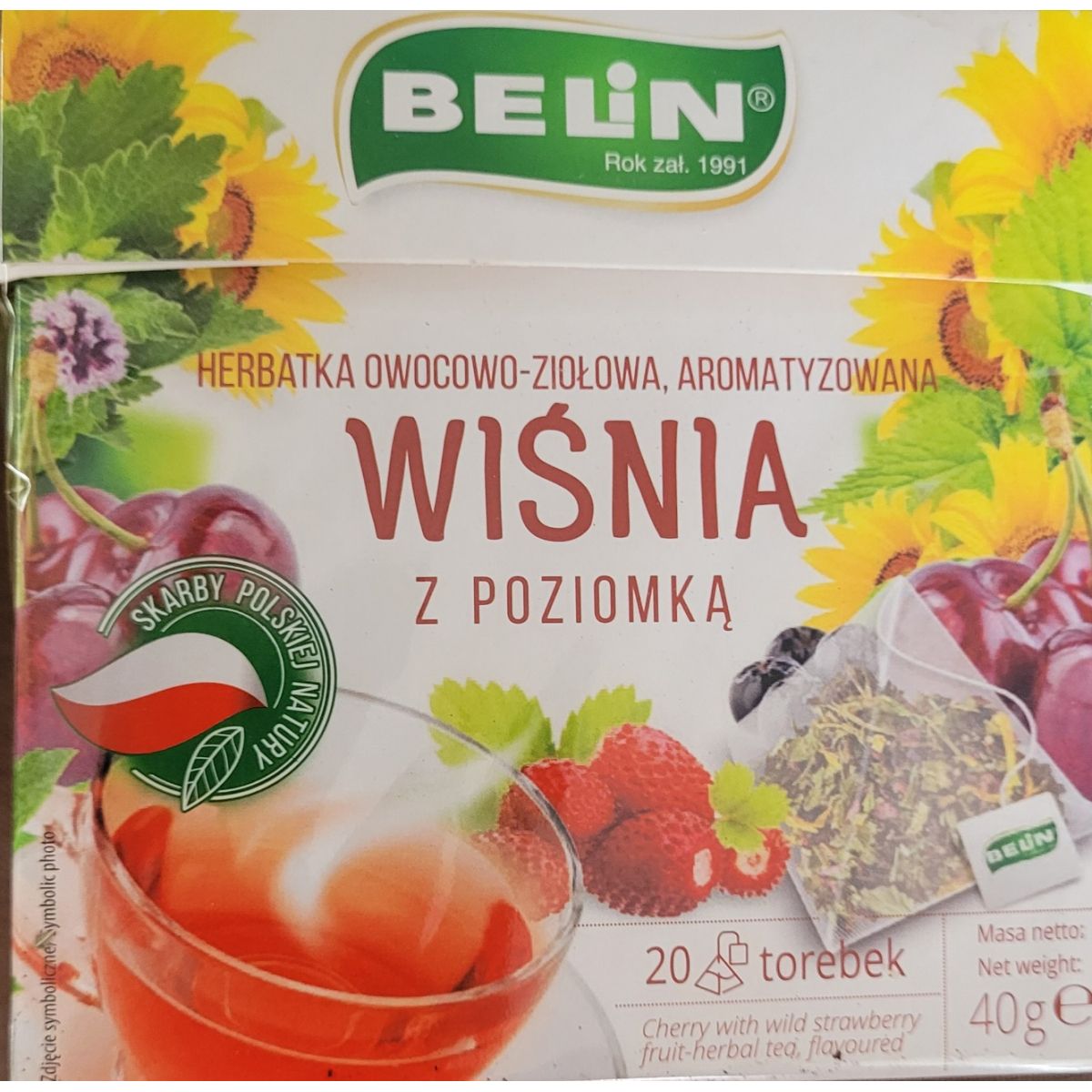 Herbata Belin Wiśnia z Poziomką ziołowa