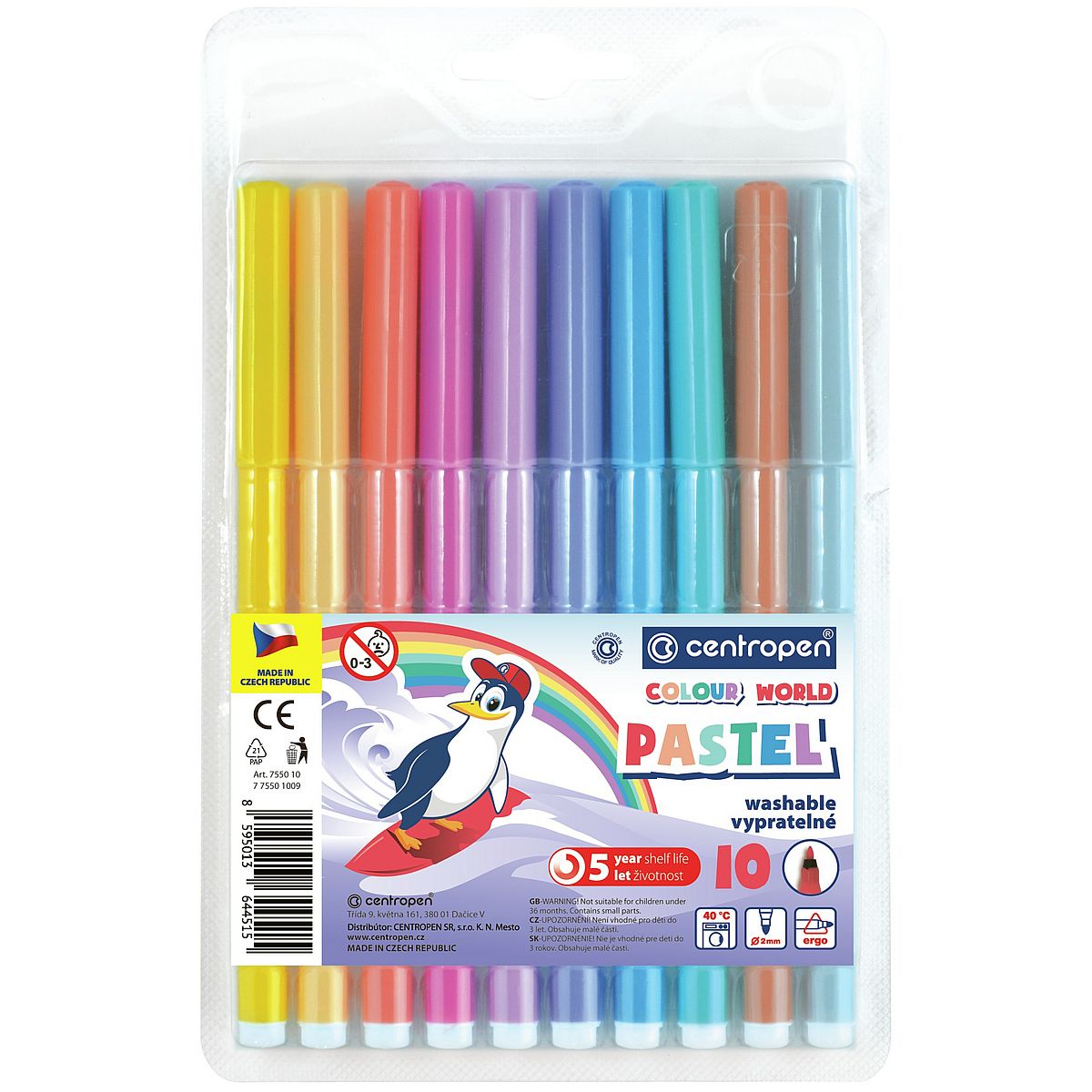 Flamaster pastel 10 kol. Centropen (775501009)