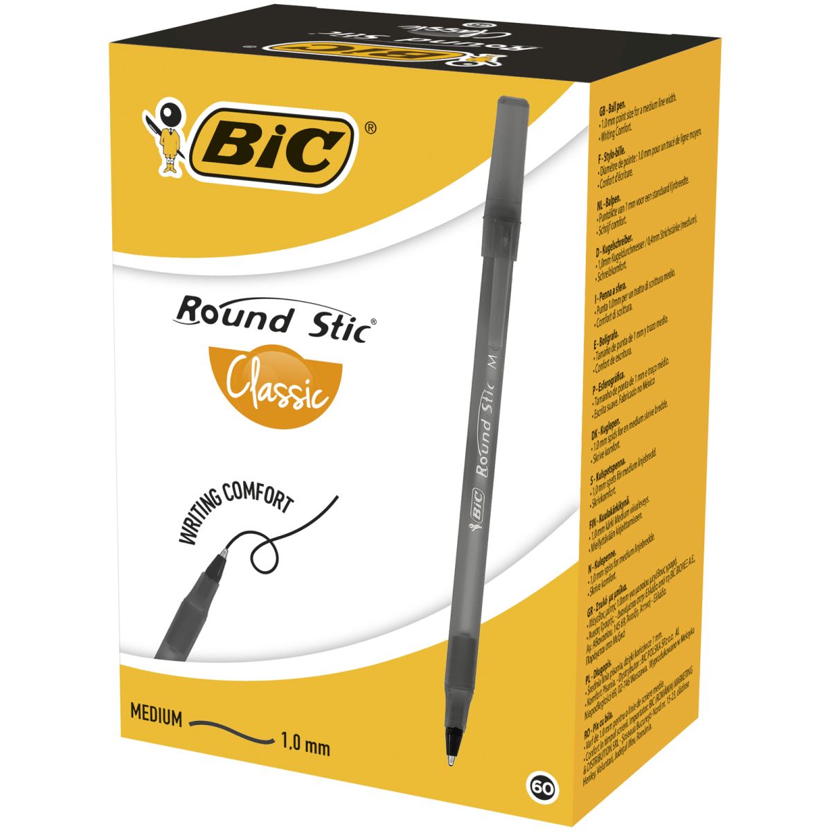 Długopis olejowy Bic Round Stic czarny 0,4mm (920568)