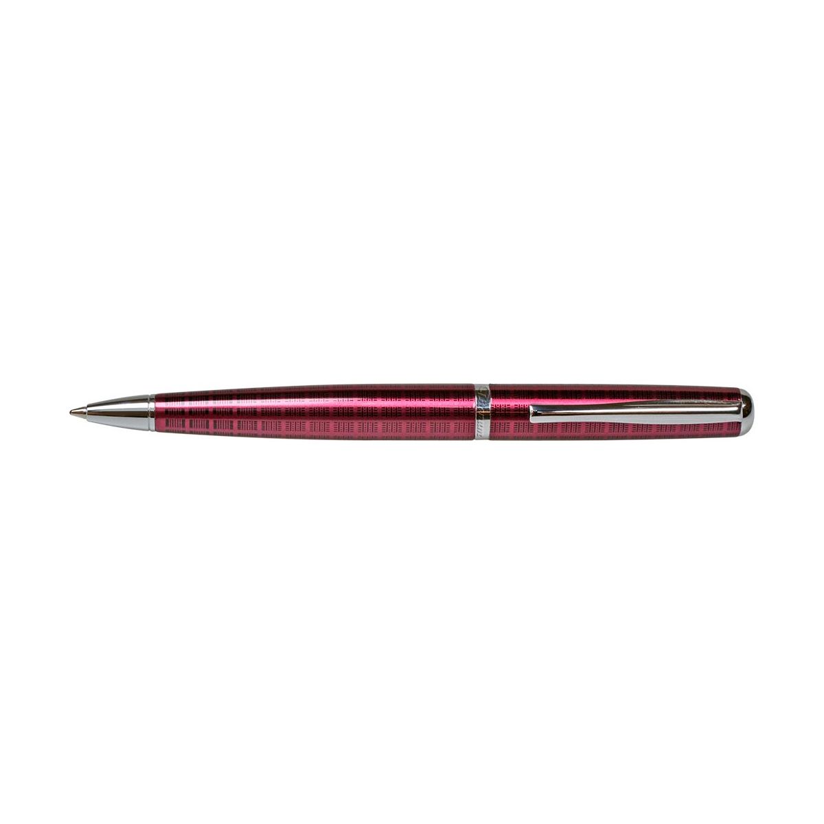 Długopis obrotowy 10B1-DC Titanum metalowy różowy w kratkę srebrne wykończenie niebieski wkład 0,7 mm