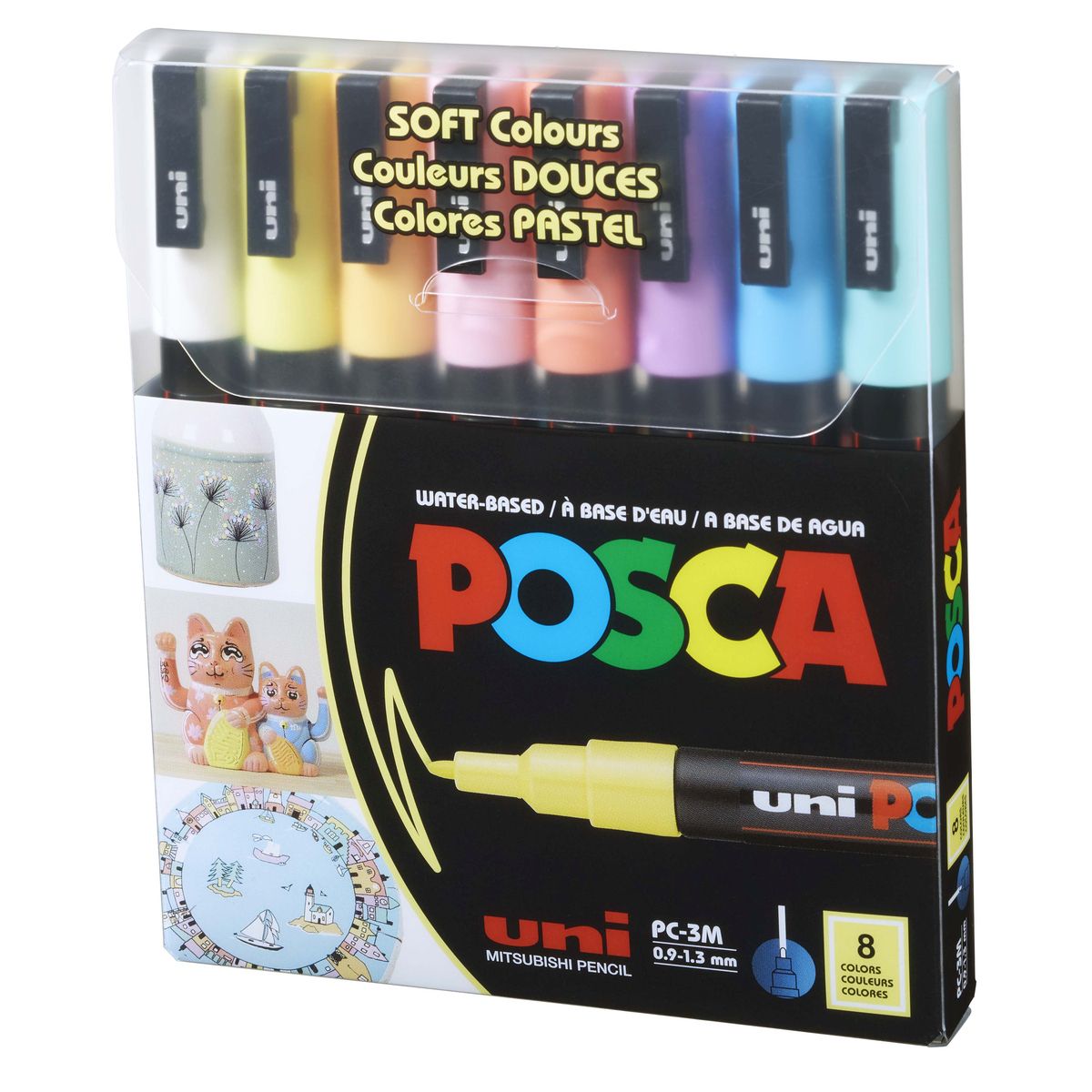 Marker specjalistyczny Posca SOFT COLORS 8 sztuk mix 0,9-1,3mm okrągła końcówka (177313)