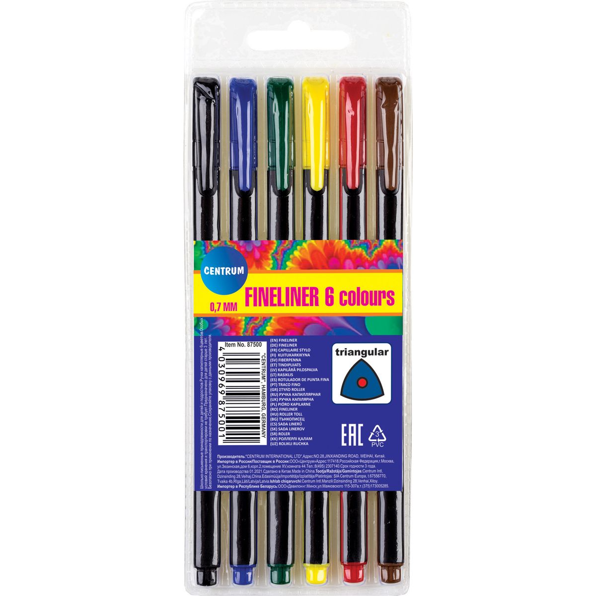 Cienkopis Centrum mix 0,7mm 6kol. (0452-1037-99)