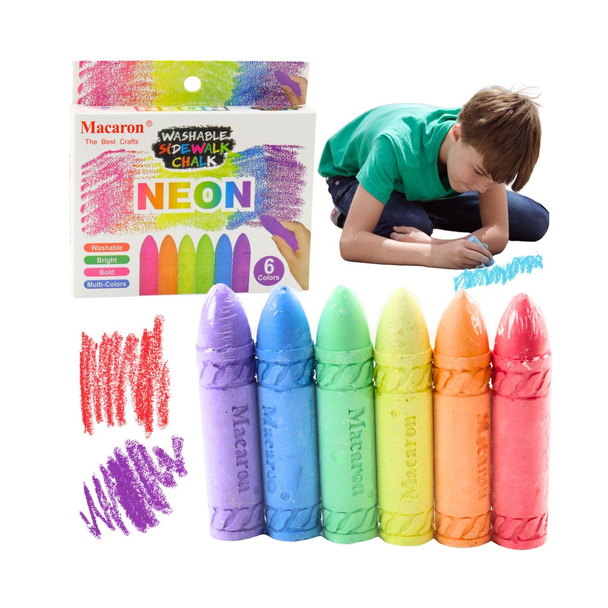 Kreda chodnikowa Best Way neon mix (21522) 6 sztuk