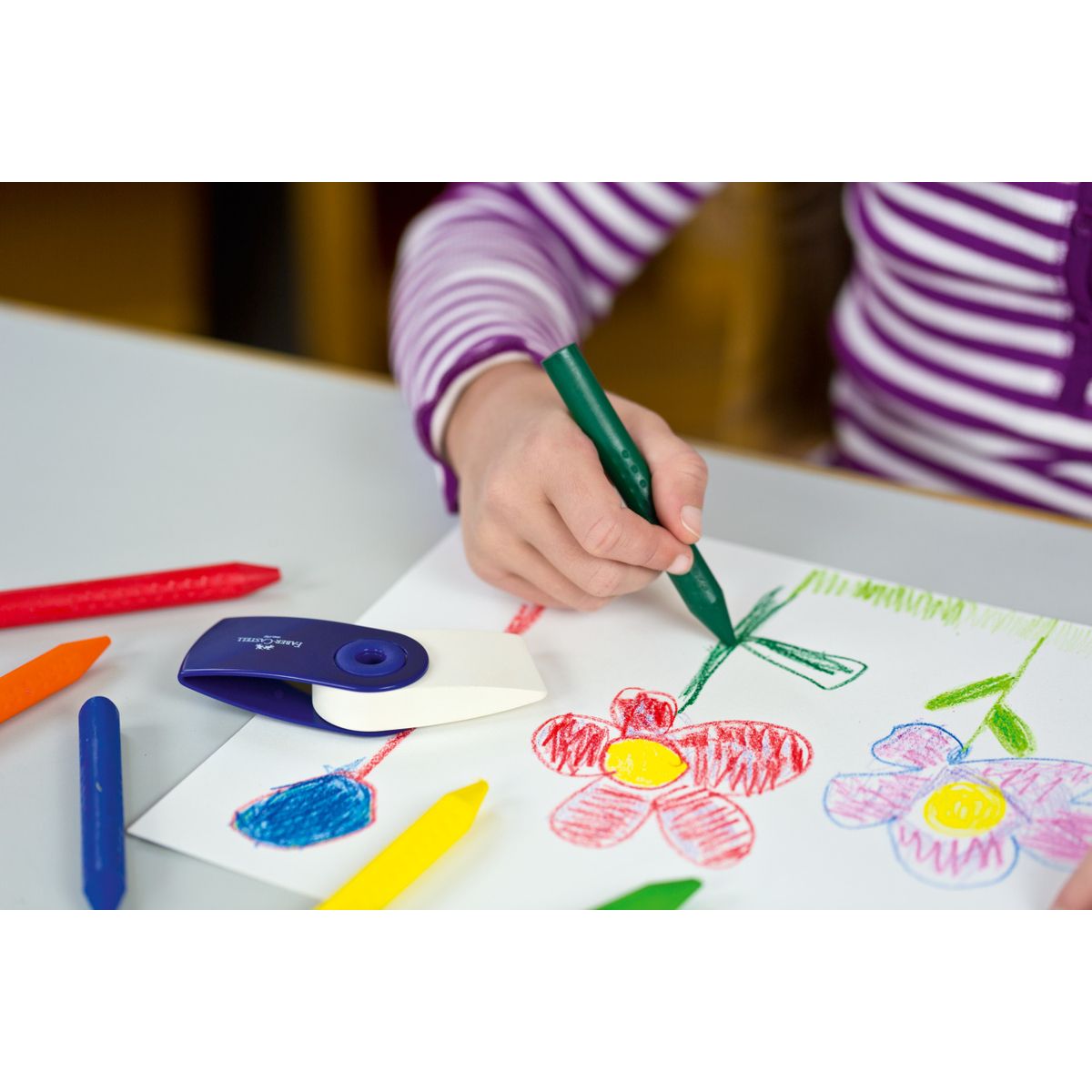 Kredki ołówkowe Faber Castell Jumbo wymazywalna 6 kol. (122540)