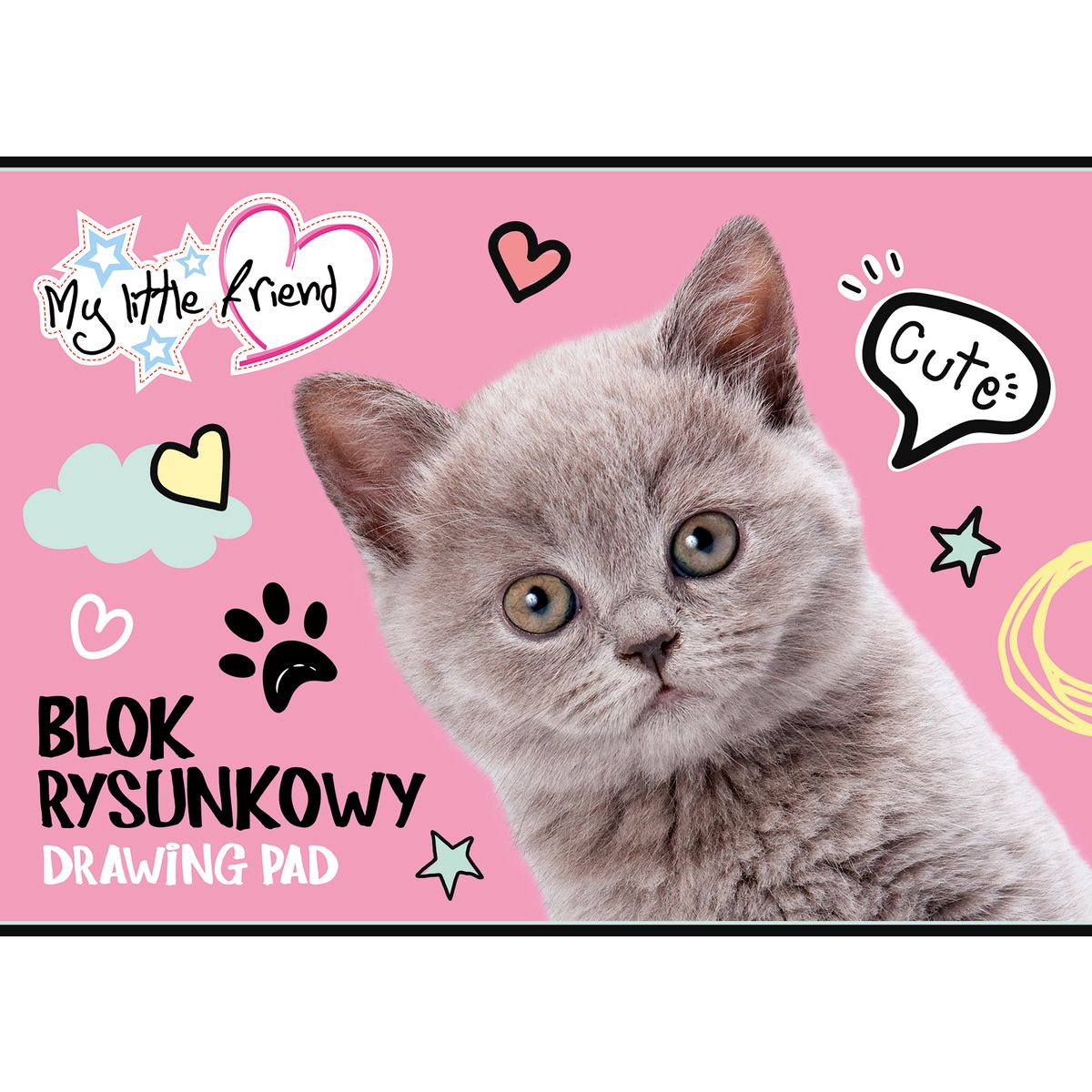 Blok rysunkowy Unipap MY LITTLE FRIEND A4 biały 20k