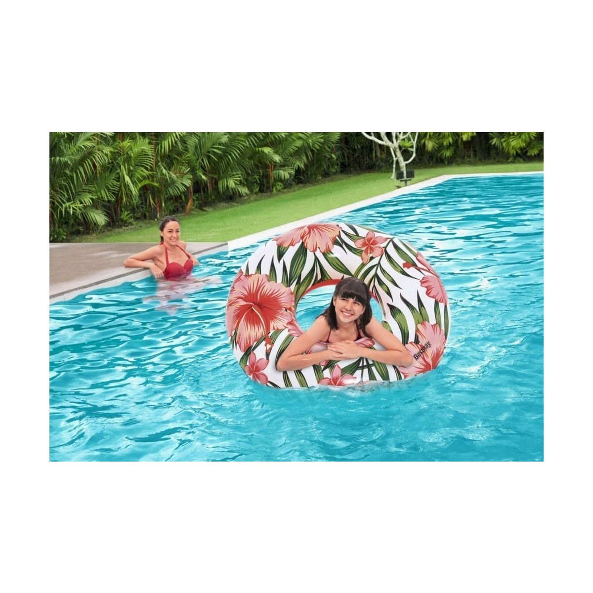 Koło do pływania Best Way Z Palmami Różowe 119 cm (9658)