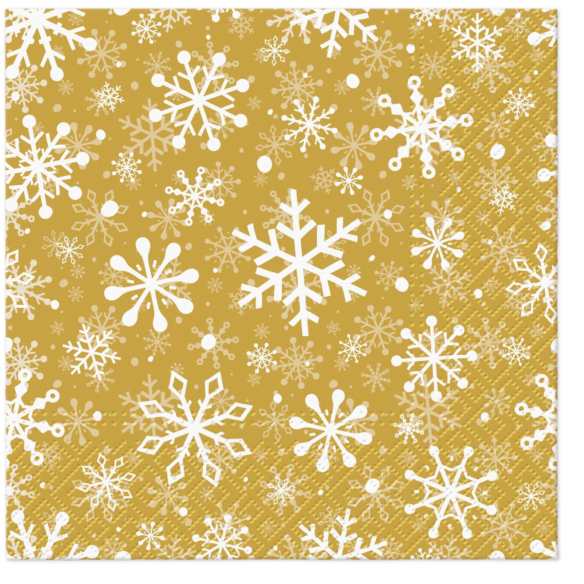 Serwetki Paw Lunch BN Christmas Snowflakes gold mix nadruk papier [mm:] 330x330 (SDL230609)