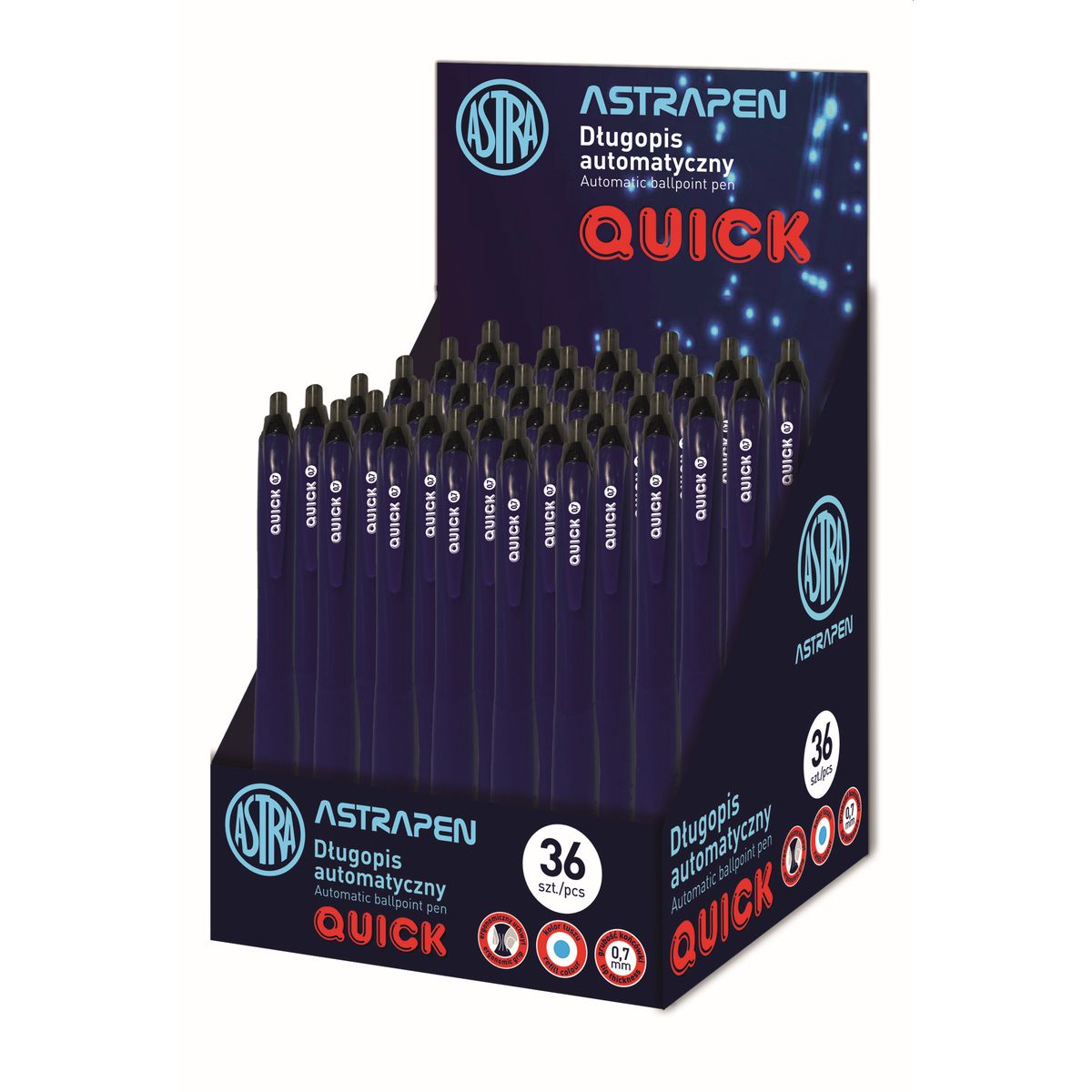 Długopis Quick automatyczny niebieski 0,7mm Astra (201022024)