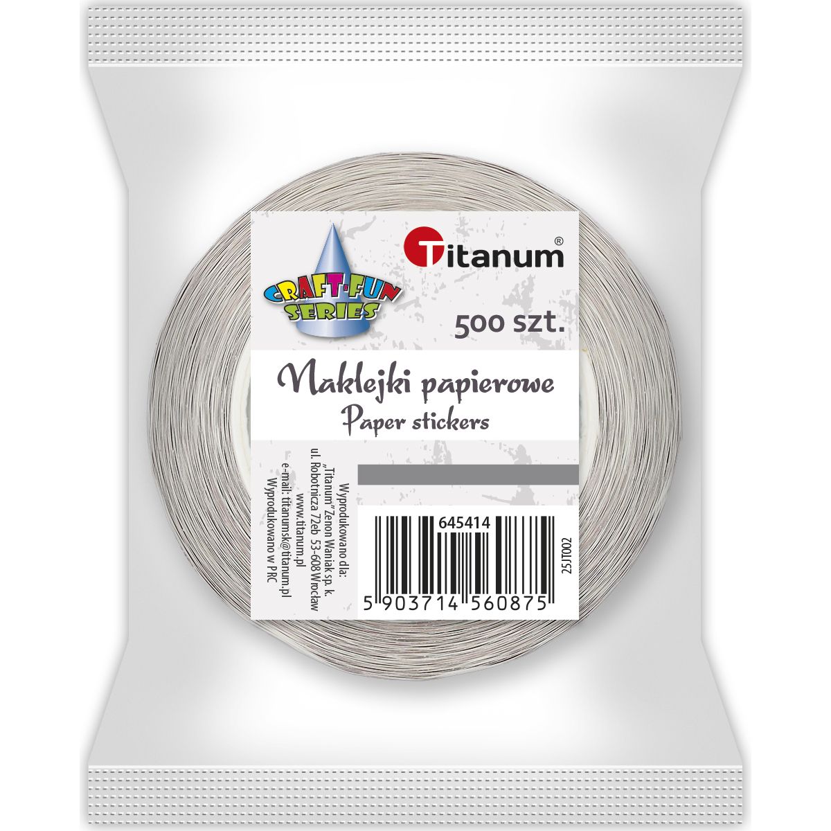 Naklejka (nalepka) Craft-Fun Series napis Dziękuję Naklejki na rolce Titanum (25JT002)