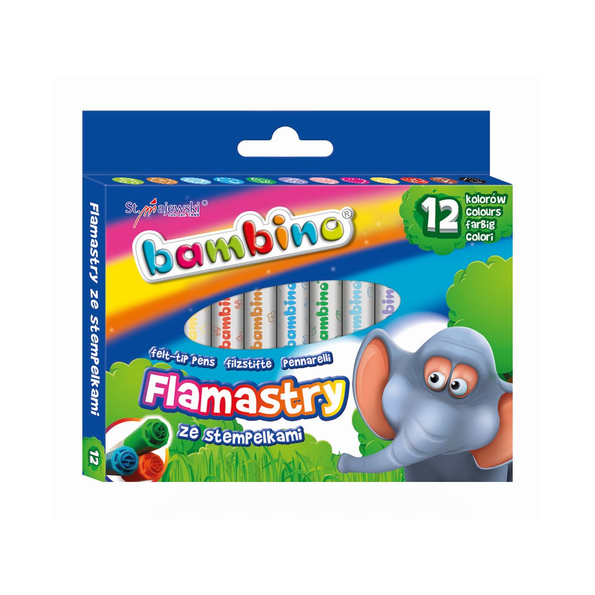 Flamaster ze stempelkiem 12 kol. St.Right