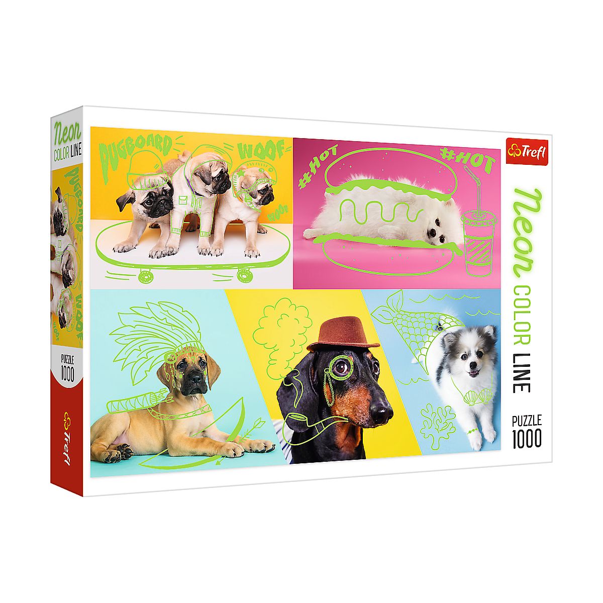 Puzzle Trefl Odlotowe psy Neon Color Line 1000 el. (10578)