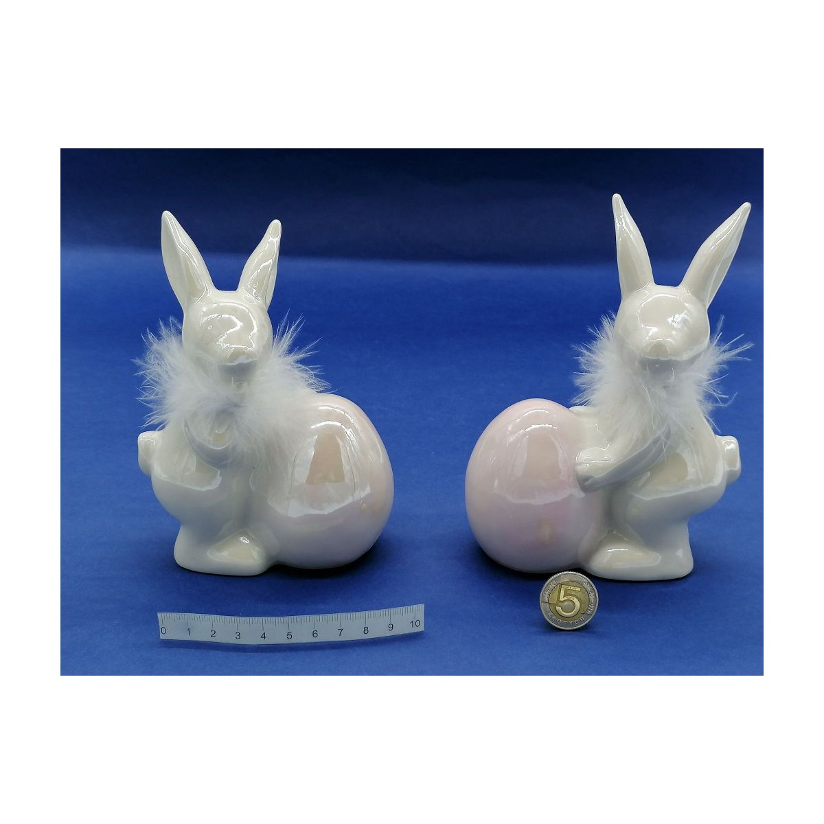 Figurka One Dollar zając ceramiczny z futerkiem 15cm (237513)