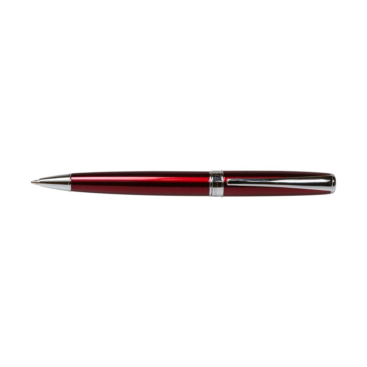 Długopis obrotowy 30B400L Titanum metalowy czerwona obudowa srebrne wykończenie niebieski wkład 0,7 mm
