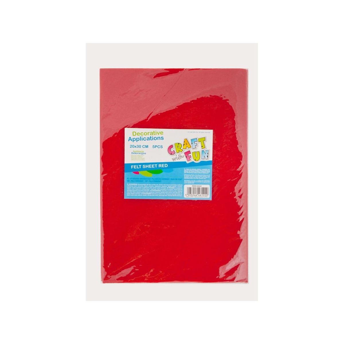 Ozdoba filcowa 20x30x5szt czerw 20x30 Craft with Fun (439307)