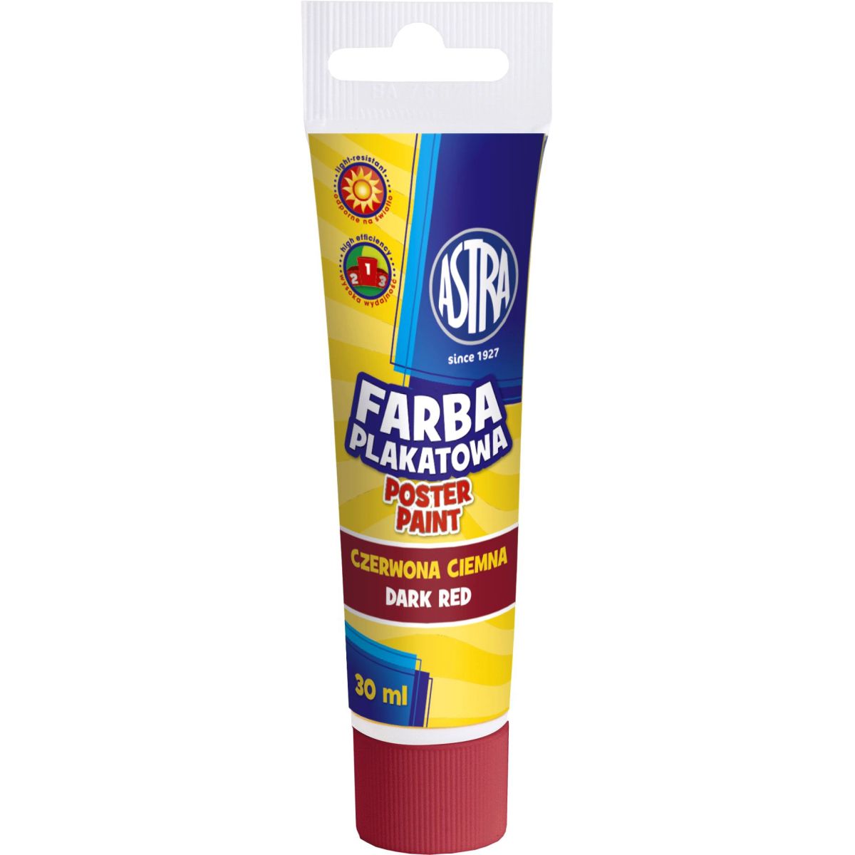 Farby plakatowe Astra kolor: czerwony ciemny 30ml 1 kolor.