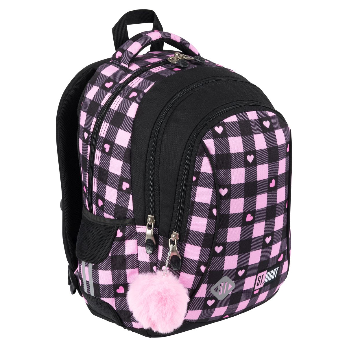Plecak PINK CHECKEREDR 3-KOMORY St.Right (BP-26)