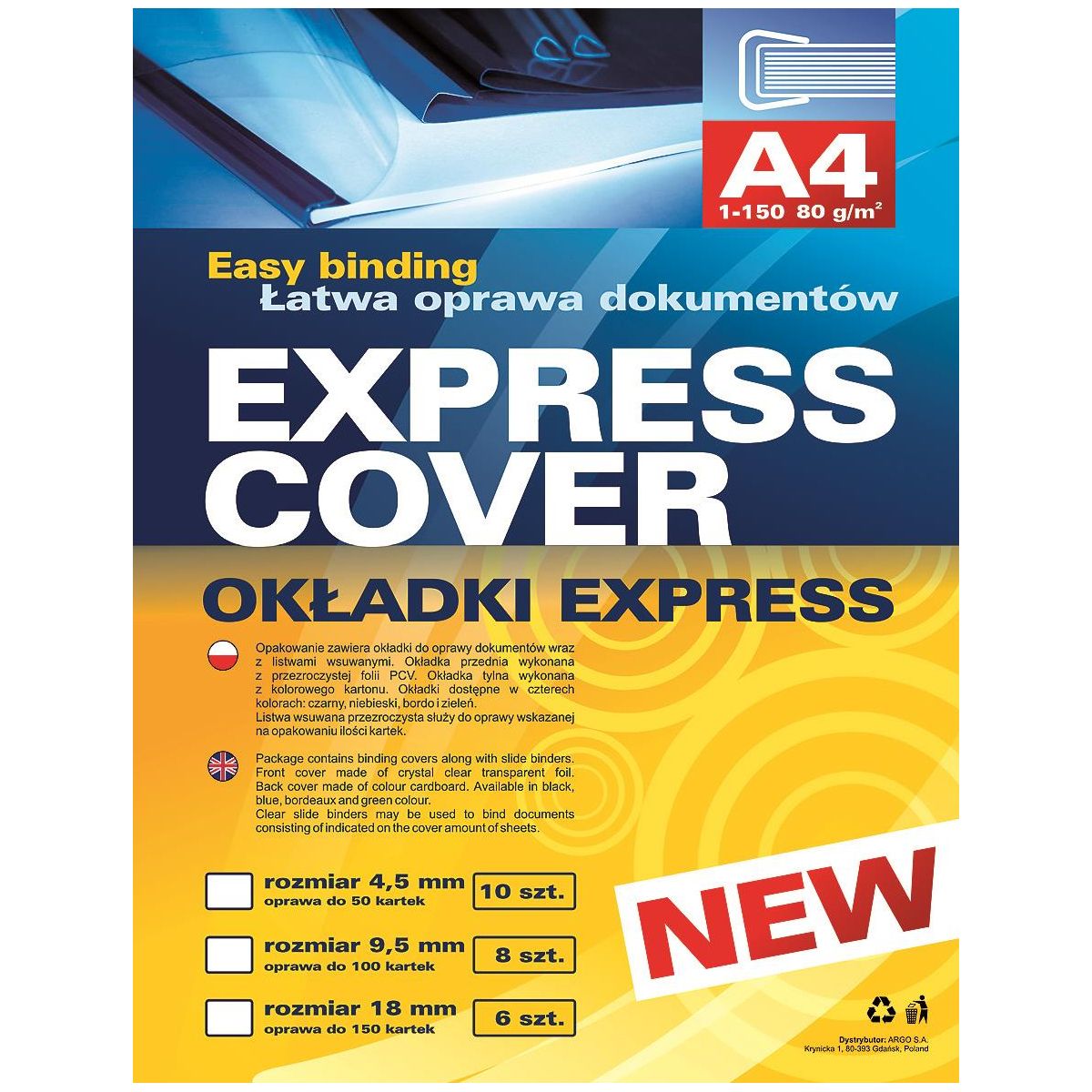 Zestaw do oprawy dokumentów express cover Argo (414955)