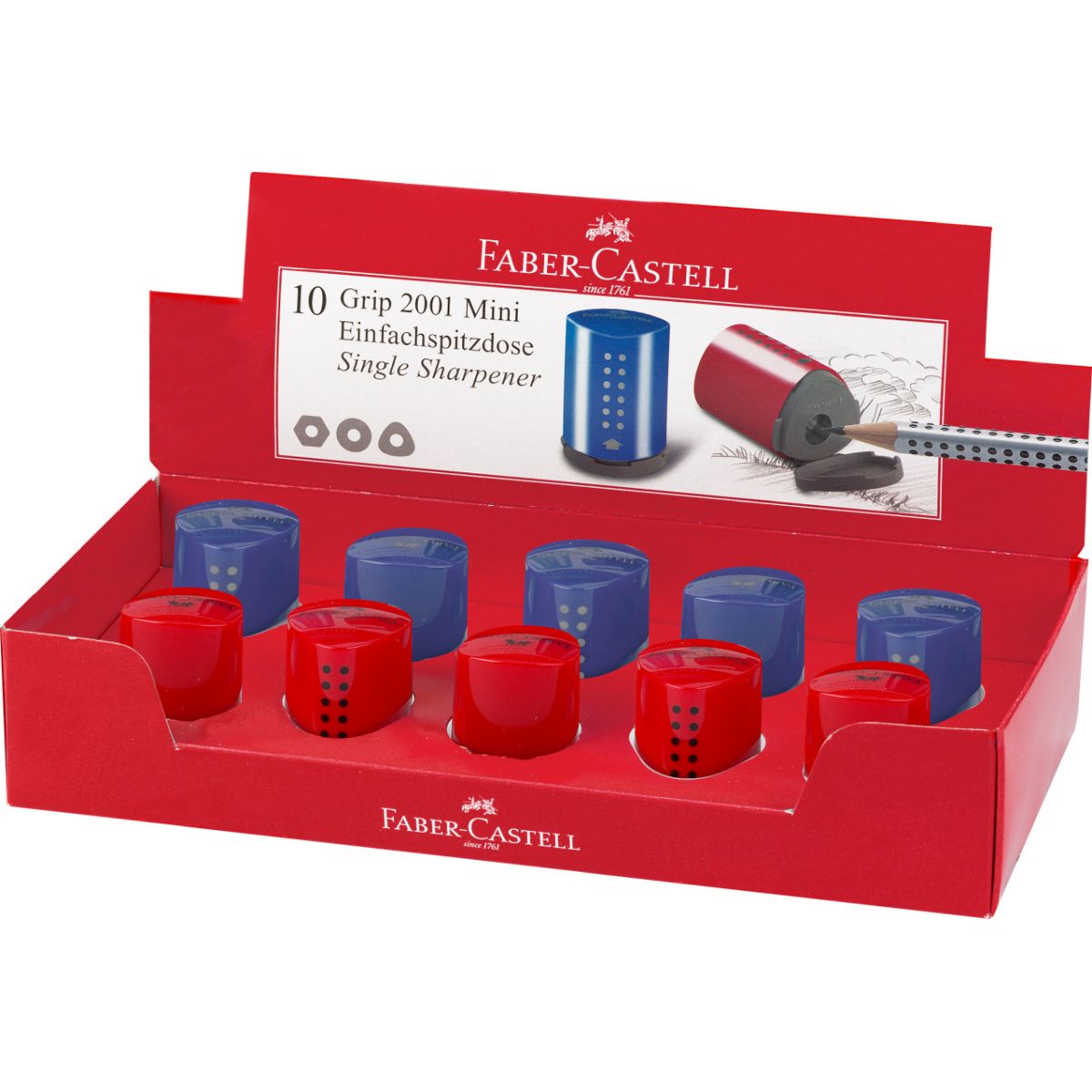 Temperówka Grip 2001 czerwona czerwony plastik Faber Castell (183710)