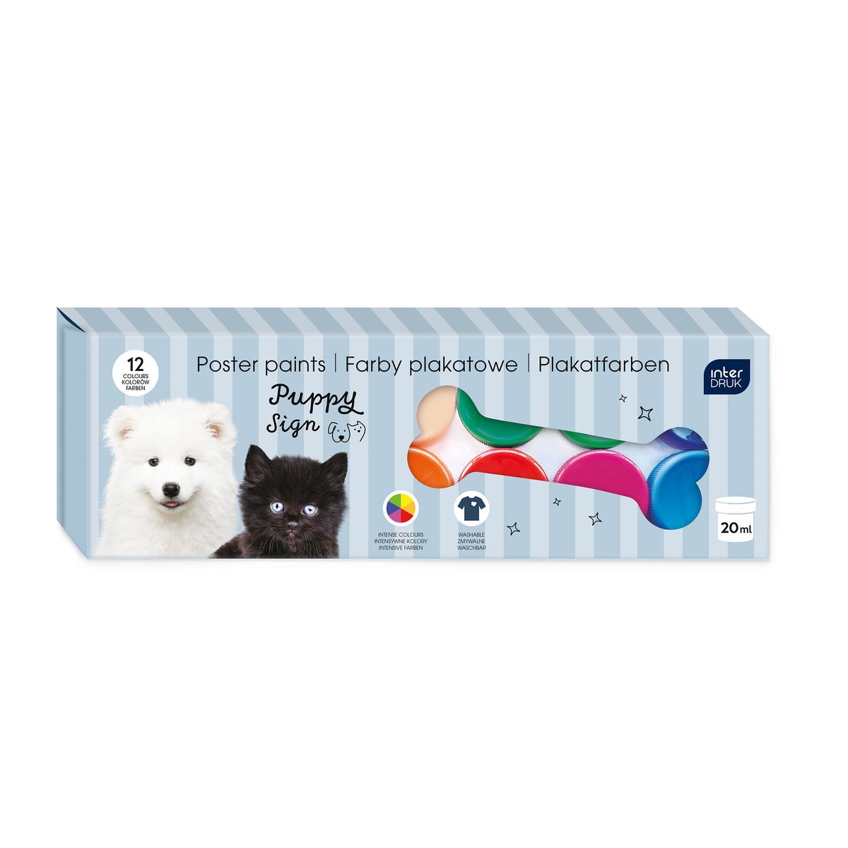 Farby plakatowe Interdruk PUPPY SIGN kolor: mix 20ml 12 kolor.