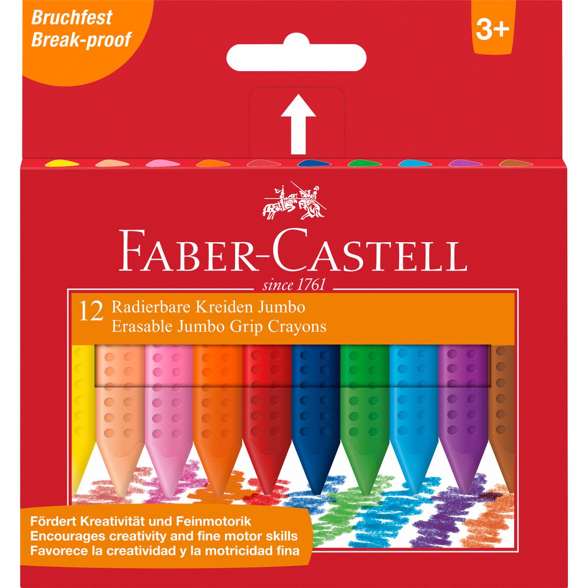 Kredki ołówkowe Faber Castell Jumbo wymazywalna 6 kol. (122540)