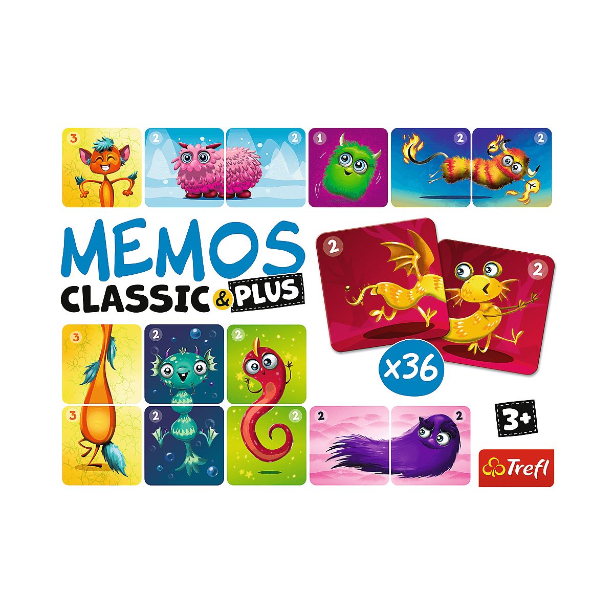 Gra pamięciowa Trefl Memos Classic & Plus, Cute Monsters (02273)