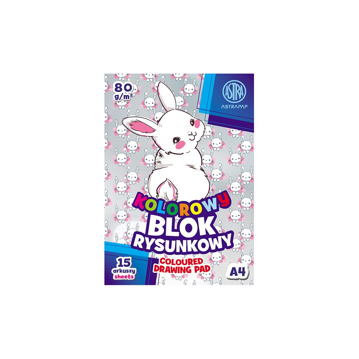 Blok rysunkowy Astra BS&RABBit ASTRAPAP A4 mix 80g 15k (106021003)