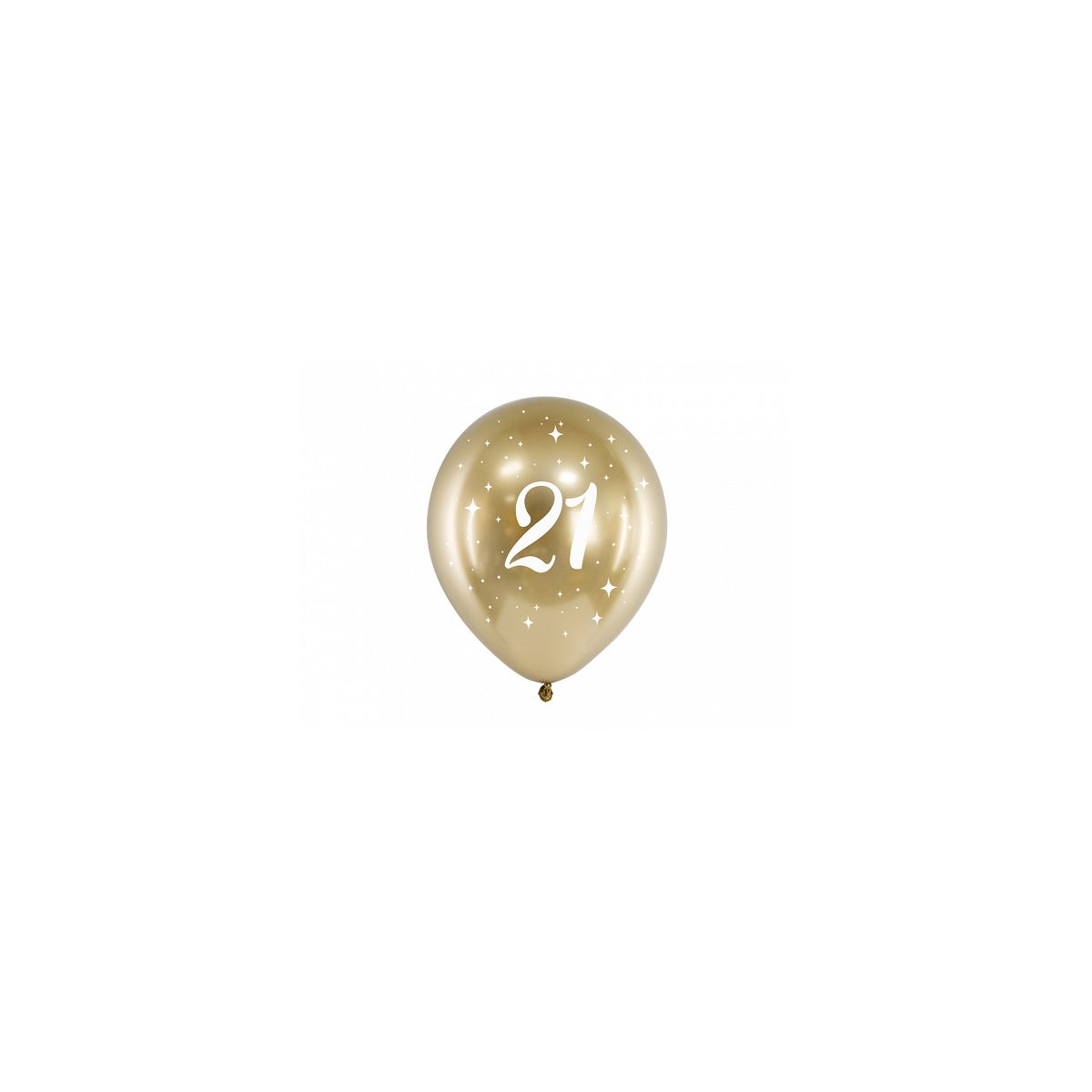 Balon gumowy Partydeco Glossy 21 urodziny złoty 300mm 30cal (CHB14-1-21-019-6)