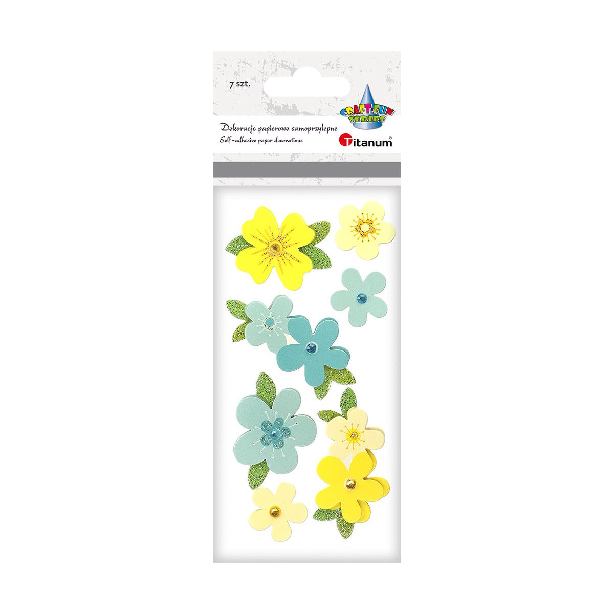 Naklejka (nalepka) Craft-Fun Series papierowe 3D kwiaty Titanum (5053B)