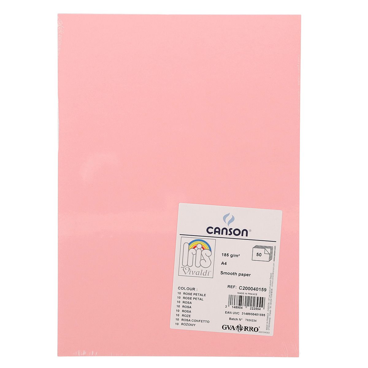 Brystol Canson A4 różowy 185g 50k (200040159)