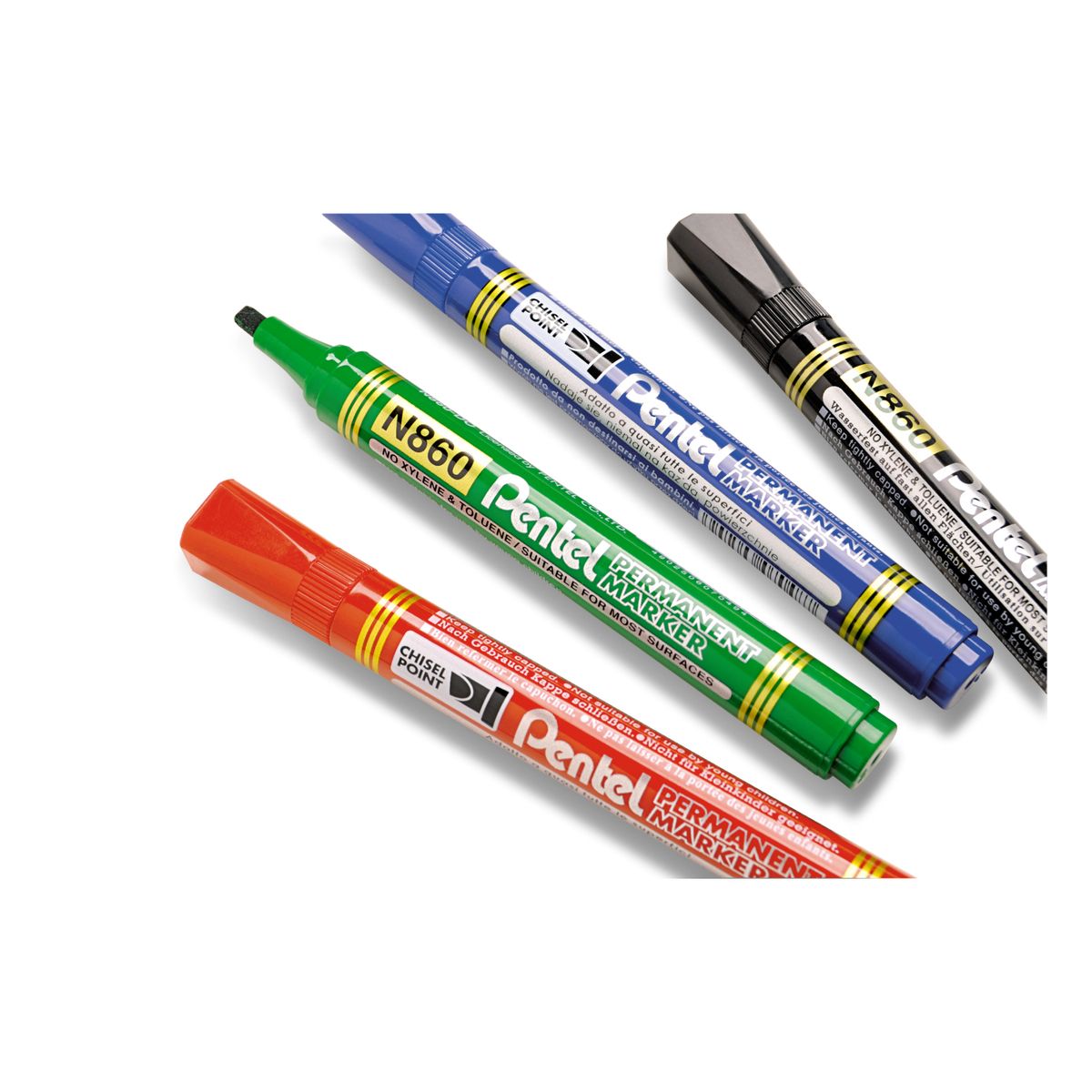 Marker permanentny Pentel zielony 1,2-4,5mm ścięta końcówka