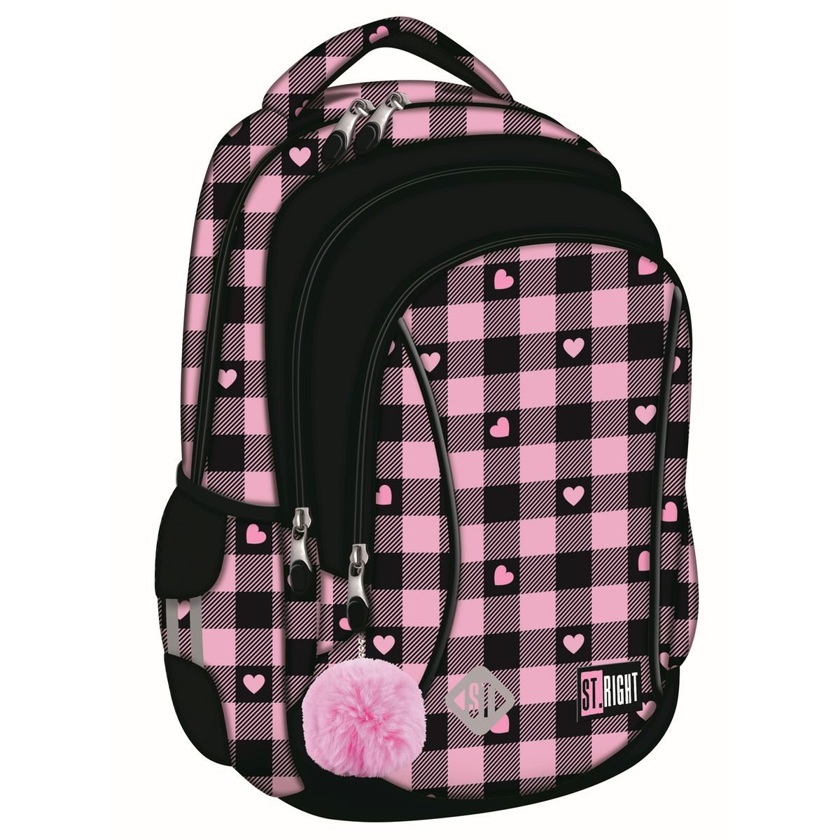 Plecak PINK CHECKEREDR 3-KOMORY St.Right (BP-26)