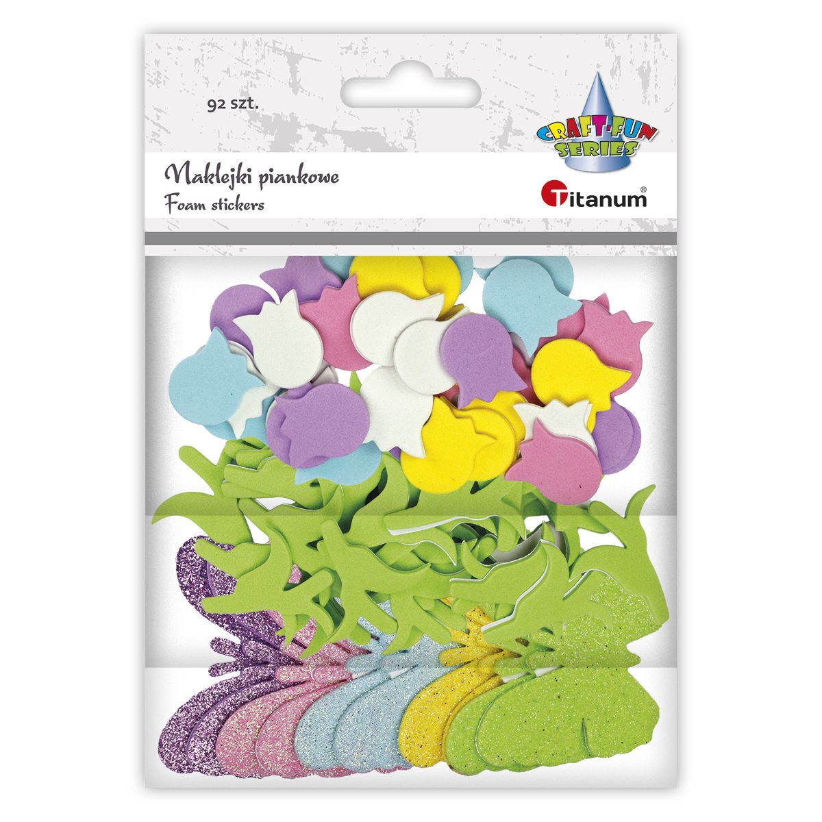 Naklejka (nalepka) Craft-Fun Series piankowe tulipany, motyle Titanum (7517)