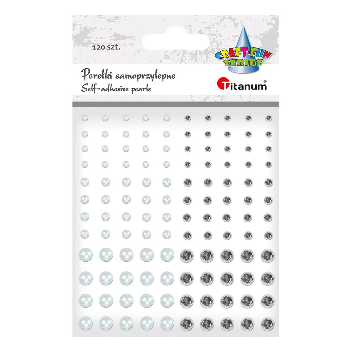 Kryształki Craft-Fun Series perełki mix Titanum (24CY0324 (white,silver ))