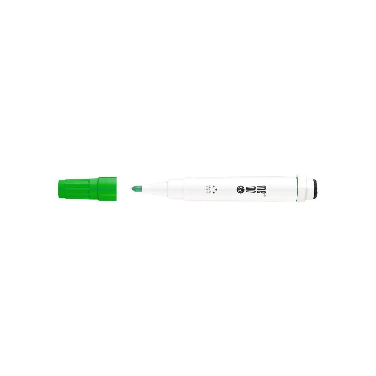 Marker suchościeralny z gąbką i  magnesem zielony zielony 1-3mm okrągła końcówka Memobe (MM351-04)