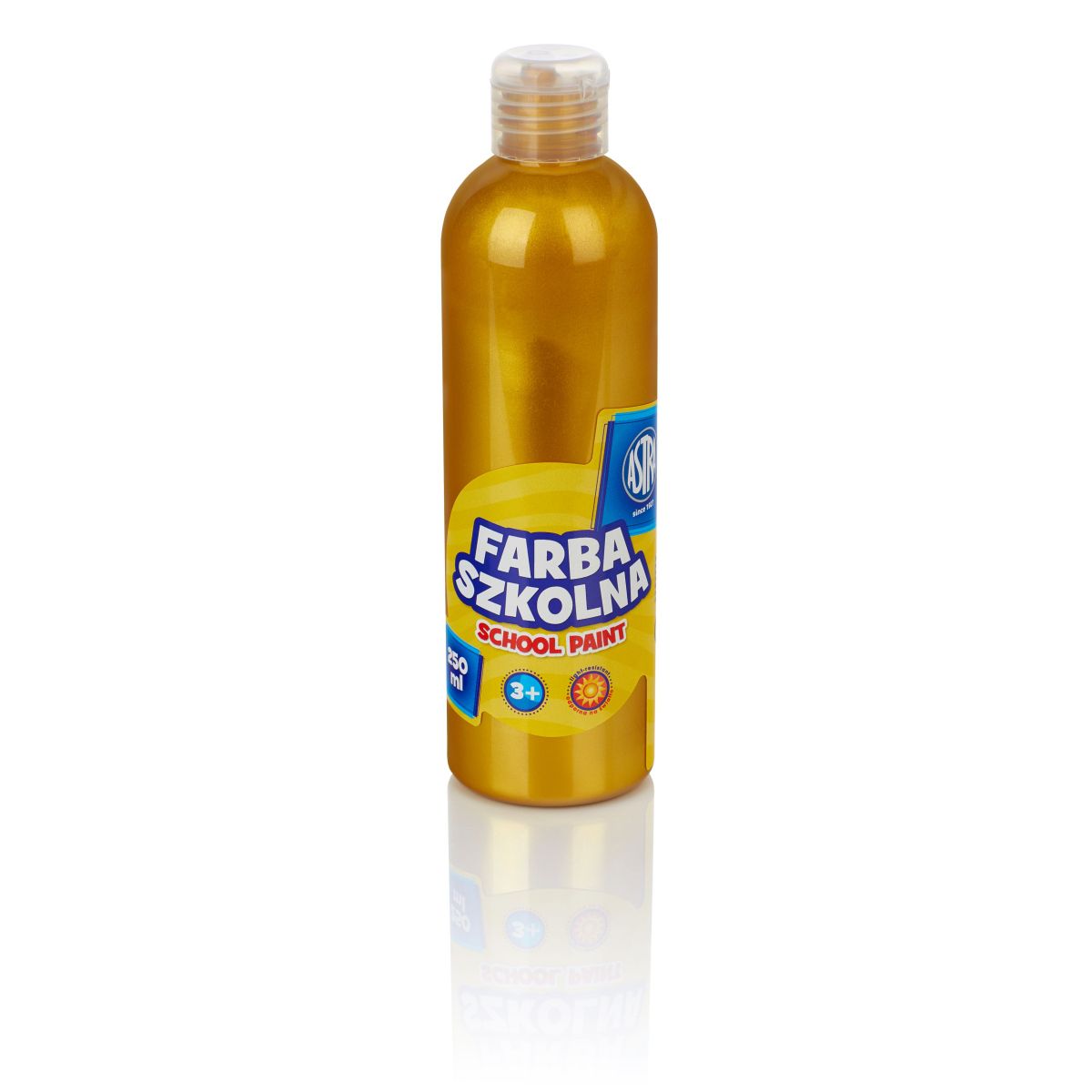 Farby plakatowe Astra szkolne kolor: złoty 250ml 1 kolor.