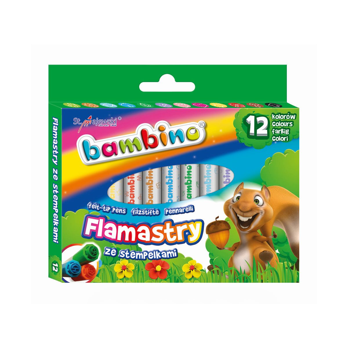Flamaster ze stempelkiem 12 kol. St.Right