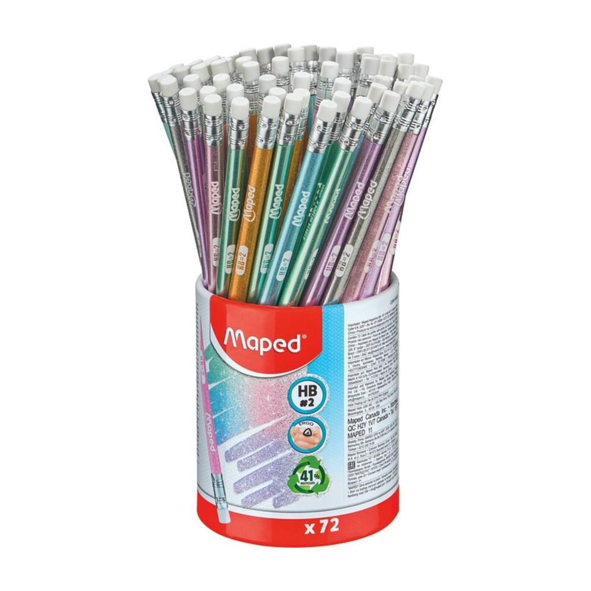 Ołówek gLITTER-BROKATOWY 72 SZT HB Maped (851805)