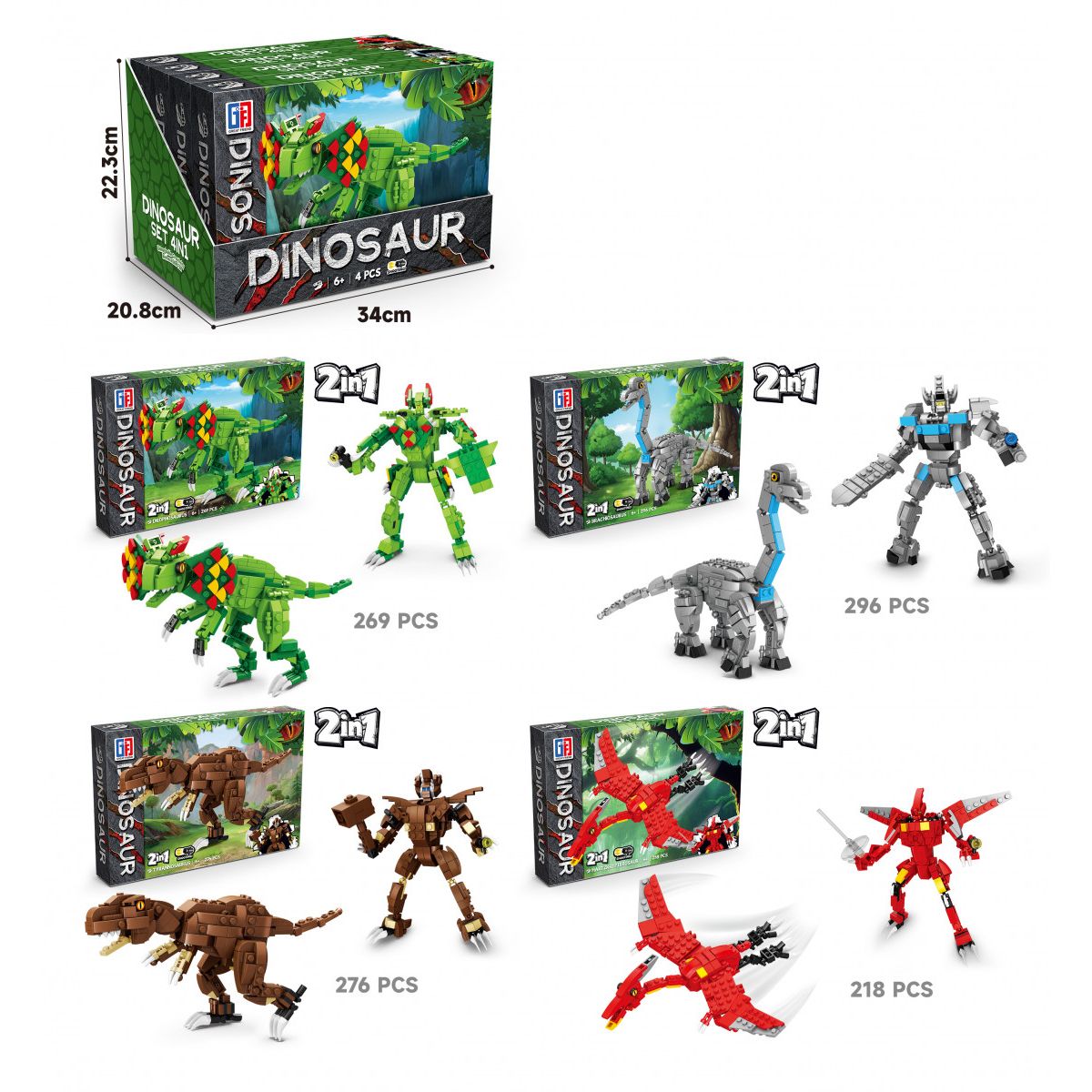 Klocki konstrukcyjne Lean dinozaur robot 218-296el. (23570)