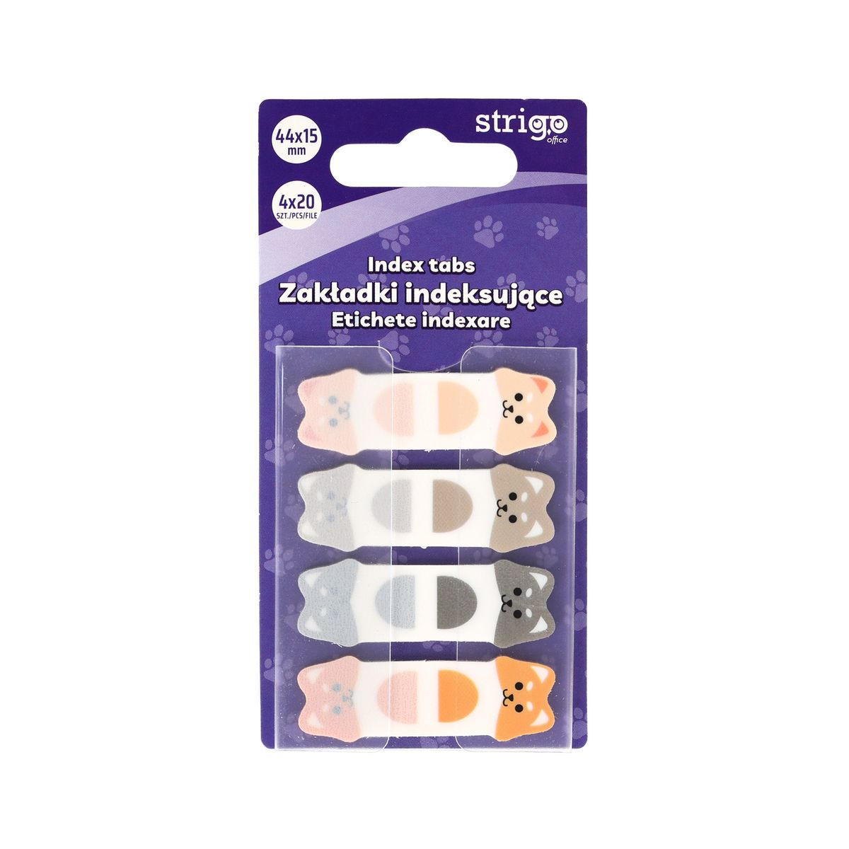 Zakładki indeksujące Strigo pieski 44x15mm x4bl 5905658810269 80k [mm:] 44x15 (SSN023)