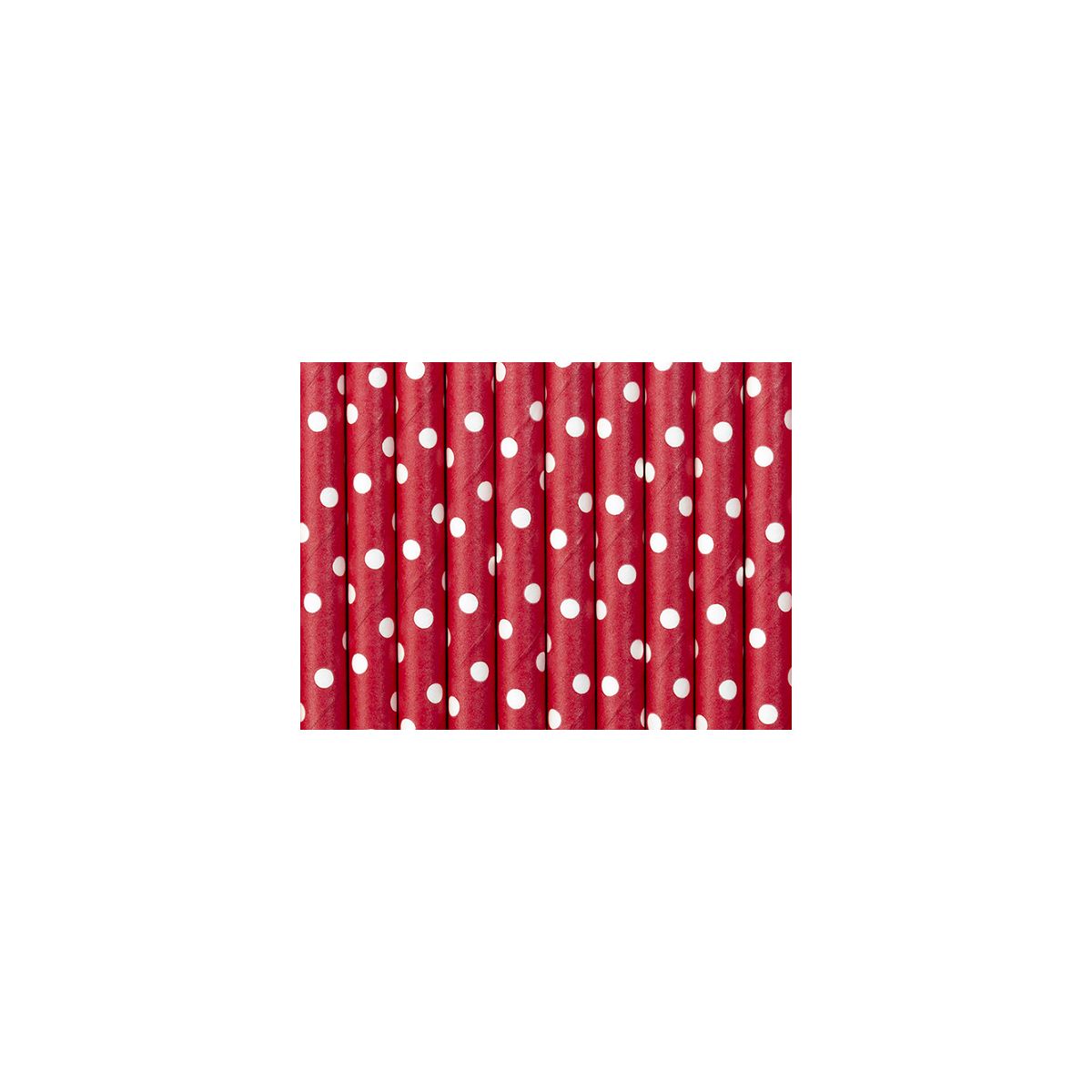 Słomka Partydeco papierowe, czerwony, 19,5cm 10 szt (SPP2-007)